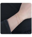 Rose Gold Plated Big Key Silver Bracelet BRS-563-RO-GP